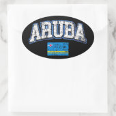 Sticker Ovale Drapeau Aruba (Sac)