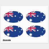 Sticker Ovale Drapeau australien (Feuille)