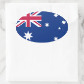 Sticker Ovale Drapeau australien (Sac)