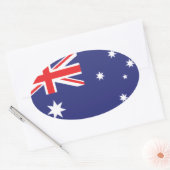 Sticker Ovale Drapeau australien (Enveloppe)