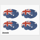 Sticker Ovale drapeau australien (Feuille)