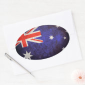 Sticker Ovale Drapeau australien (Enveloppe)