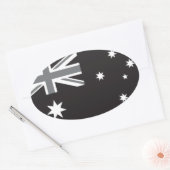 Sticker Ovale Drapeau australien noir et blanc (Enveloppe)