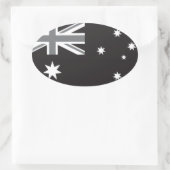 Sticker Ovale Drapeau australien noir et blanc (Sac)