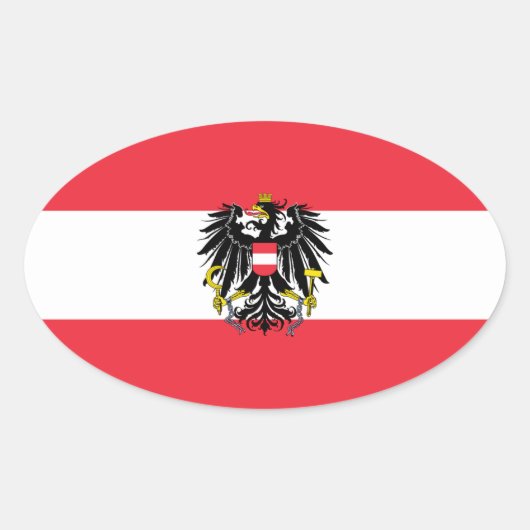 Sticker Ovale Drapeau Autriche (Devant)