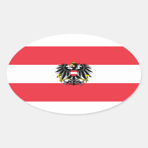 Sticker Ovale Drapeau Autriche