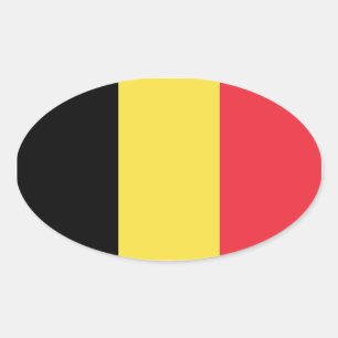 Sticker Ovale Drapeau Belgique/Belgique