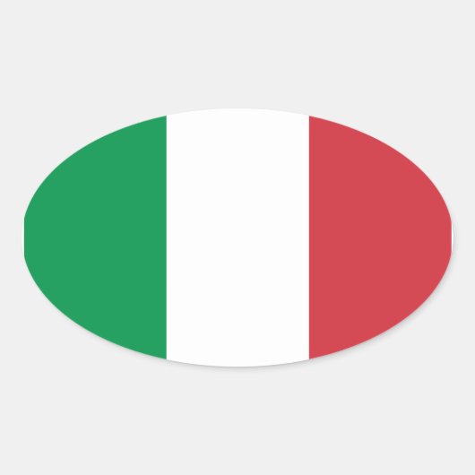 Sticker Ovale Drapeau blanc vert et rouge italien (Devant)