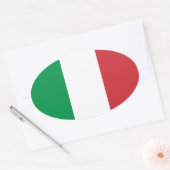 Sticker Ovale Drapeau blanc vert et rouge italien (Enveloppe)