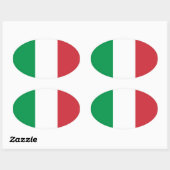 Sticker Ovale Drapeau blanc vert et rouge italien (Feuille)
