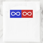 Sticker Ovale Drapeau bleu et rouge métis (Sac)