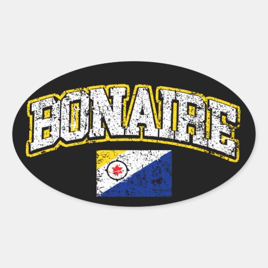 Sticker Ovale Drapeau Bonaire (Devant)