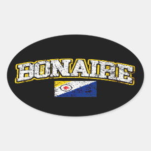Sticker Ovale Drapeau Bonaire