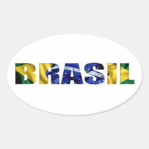 Sticker Ovale Drapeau Brasil