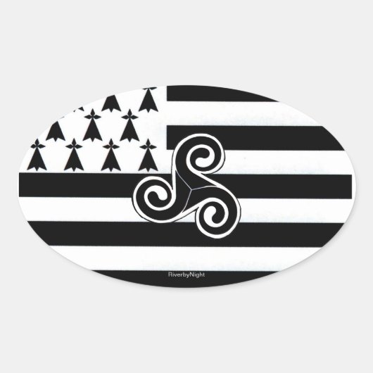 Sticker Ovale Drapeau breton (breton) (Devant)