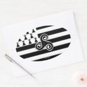 Sticker Ovale Drapeau breton (breton) (Enveloppe)