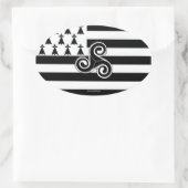 Sticker Ovale Drapeau breton (breton) (Sac)