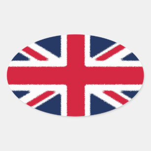 Sticker Ovale Drapeau britannique