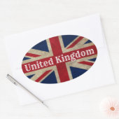 Sticker Ovale Drapeau britannique en détresse (Enveloppe)