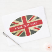 Sticker Ovale Drapeau britannique vintage Union Jack (Enveloppe)