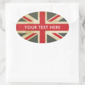 Sticker Ovale Drapeau britannique vintage Union Jack (Sac)