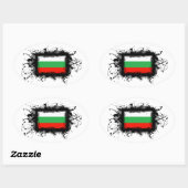 Sticker Ovale Drapeau Bulgarie (Feuille)