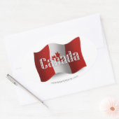 Sticker Ovale Drapeau canadien (Enveloppe)