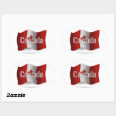 Sticker Ovale Drapeau canadien (Feuille)