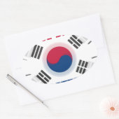 Sticker Ovale Drapeau coréen design joyeux "Avoir une belle jour (Enveloppe)