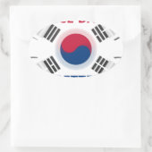Sticker Ovale Drapeau coréen design joyeux "Avoir une belle jour (Sac)