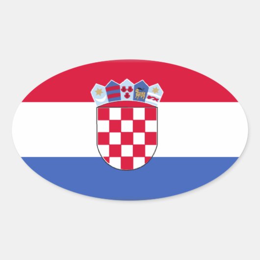Sticker Ovale Drapeau Croatie (Devant)