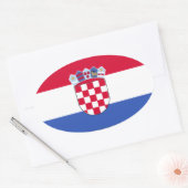 Sticker Ovale Drapeau Croatie (Enveloppe)