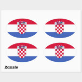 Sticker Ovale Drapeau Croatie (Feuille)