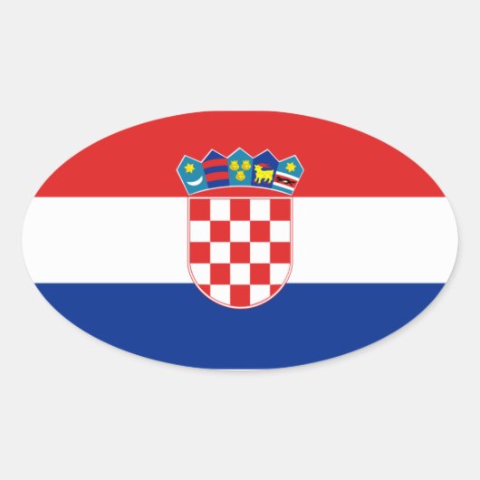 Sticker Ovale Drapeau Croatie (Devant)