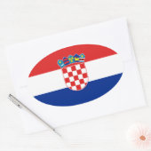 Sticker Ovale Drapeau Croatie (Enveloppe)