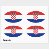 Sticker Ovale Drapeau Croatie (Feuille)