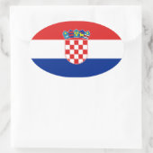 Sticker Ovale Drapeau Croatie (Sac)