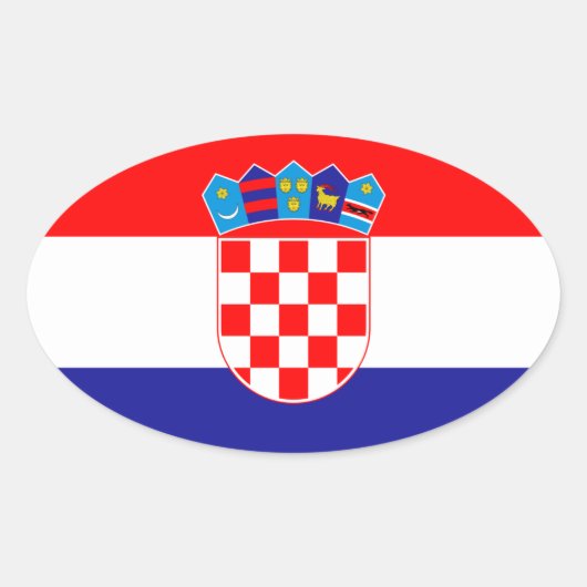 Sticker Ovale Drapeau Croatie (Devant)