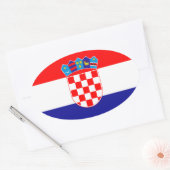 Sticker Ovale Drapeau Croatie (Enveloppe)