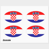 Sticker Ovale Drapeau Croatie (Feuille)