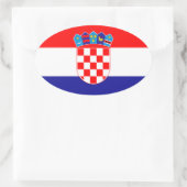 Sticker Ovale Drapeau Croatie (Sac)