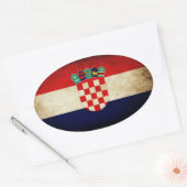 Sticker Ovale Drapeau Croatie (Enveloppe)