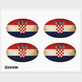 Sticker Ovale Drapeau Croatie (Feuille)