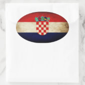 Sticker Ovale Drapeau Croatie (Sac)