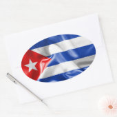 Sticker Ovale Drapeau Cuba (Enveloppe)