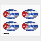 Sticker Ovale Drapeau Cuba (Feuille)