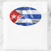 Sticker Ovale Drapeau Cuba (Sac)