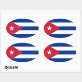 Sticker Ovale Drapeau Cuba/Cuba (Feuille)
