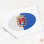 Sticker Ovale Drapeau d'Alicante, Espagne (Enveloppe)