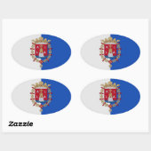Sticker Ovale Drapeau d'Alicante, Espagne (Feuille)